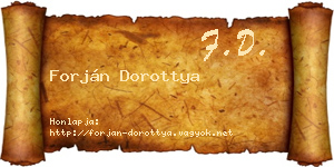 Forján Dorottya névjegykártya